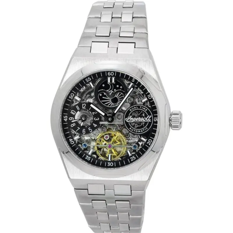 Ingersoll The Broadway Dual Time Skeleton Black Dial Automatic I12901 Men's Watch
