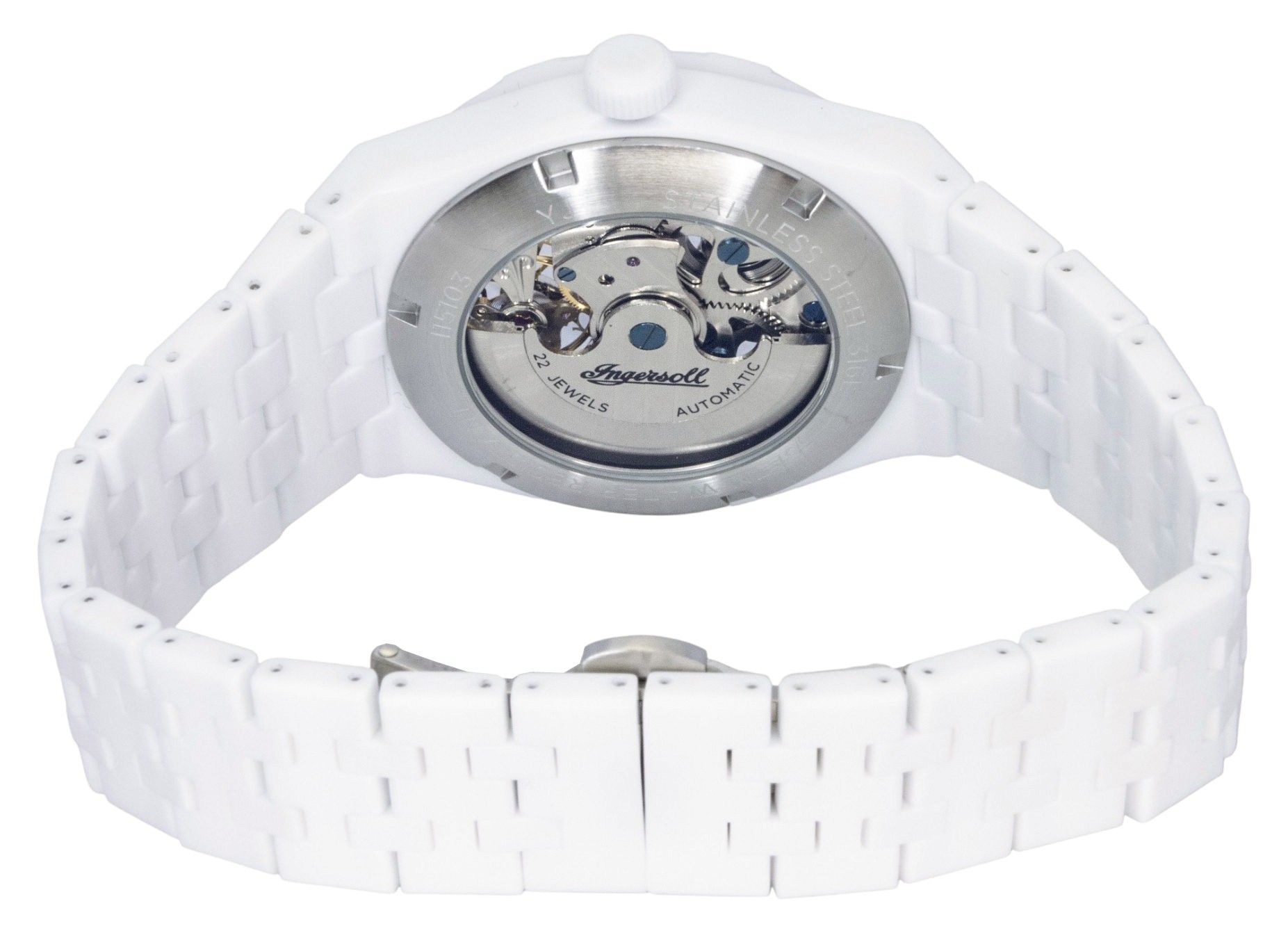 Ingersoll The Broadway Ceramic White Skeleton Dial Automatic I15103 Men's Watch