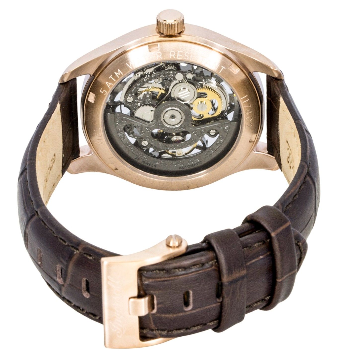 Ingersoll The Maverick Leather Strap Grey Skeleton Dial Automatic I17402 Men's Watch