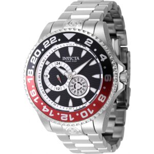 Invicta Pro Diver Stainless Steel Black Dial Black And Red Coke Bezel Automatic Diver's 47302 300M Men's Watch