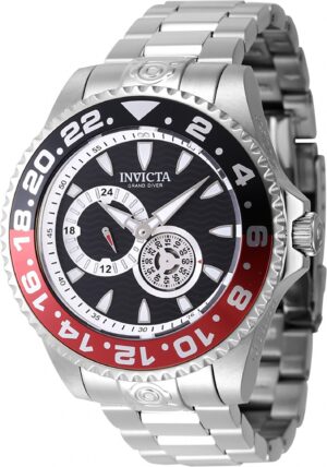 Invicta Pro Diver Stainless Steel Black Dial Black And Red Coke Bezel Automatic Diver's 47302 300M Men's Watch
