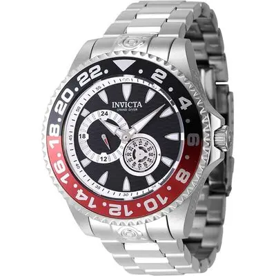 Invicta Pro Diver Stainless Steel Black Dial Black And Red Coke Bezel Automatic Diver's 47302 300M Men's Watch