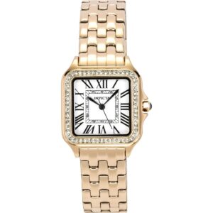 Invicta Angel Rose Gold Tone Stainless Steel Crystal Silver Dial Quartz 48997 Women's Watch