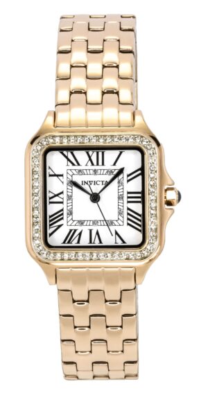 Invicta Angel Rose Gold Tone Stainless Steel Crystal Silver Dial Quartz 48997 Women's Watch