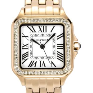 Invicta Angel Rose Gold Tone Stainless Steel Crystal Silver Dial Quartz 48997 Women's Watch