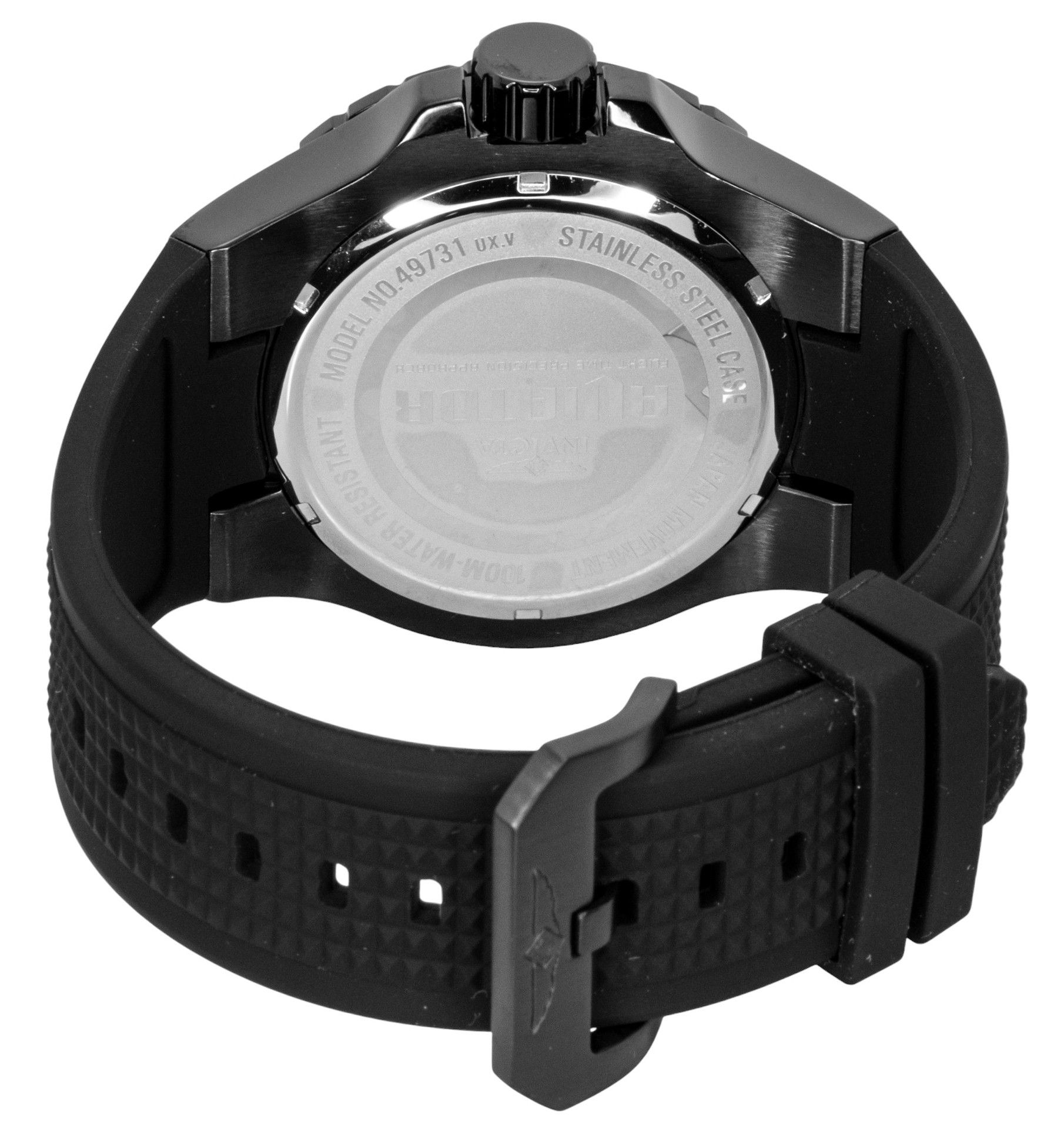 Invicta Aviator Black Silicone Strap Black Dial Quartz 49731 100M Men's Watch