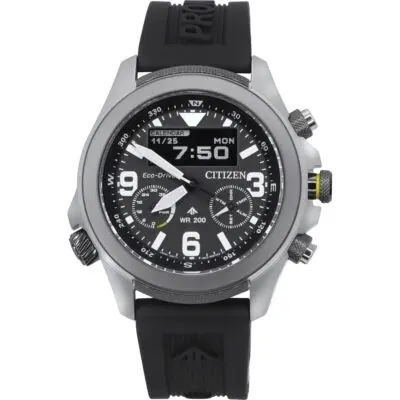 Citizen Promaster Land 35th Anniversary Chronograph Black Dial Eco-Drive JV1007-07E 200M Men's Watch