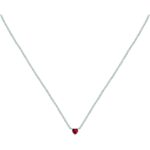 La Petite Story Steel Necklace With White And Red Heart Zircons LPS10AWV30 For Women