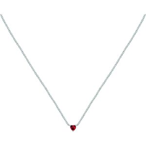La Petite Story Steel Necklace With White And Red Heart Zircons LPS10AWV30 For Women