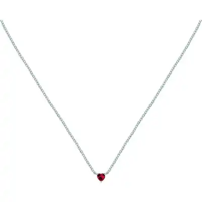 La Petite Story Steel Necklace With White And Red Heart Zircons LPS10AWV30 For Women