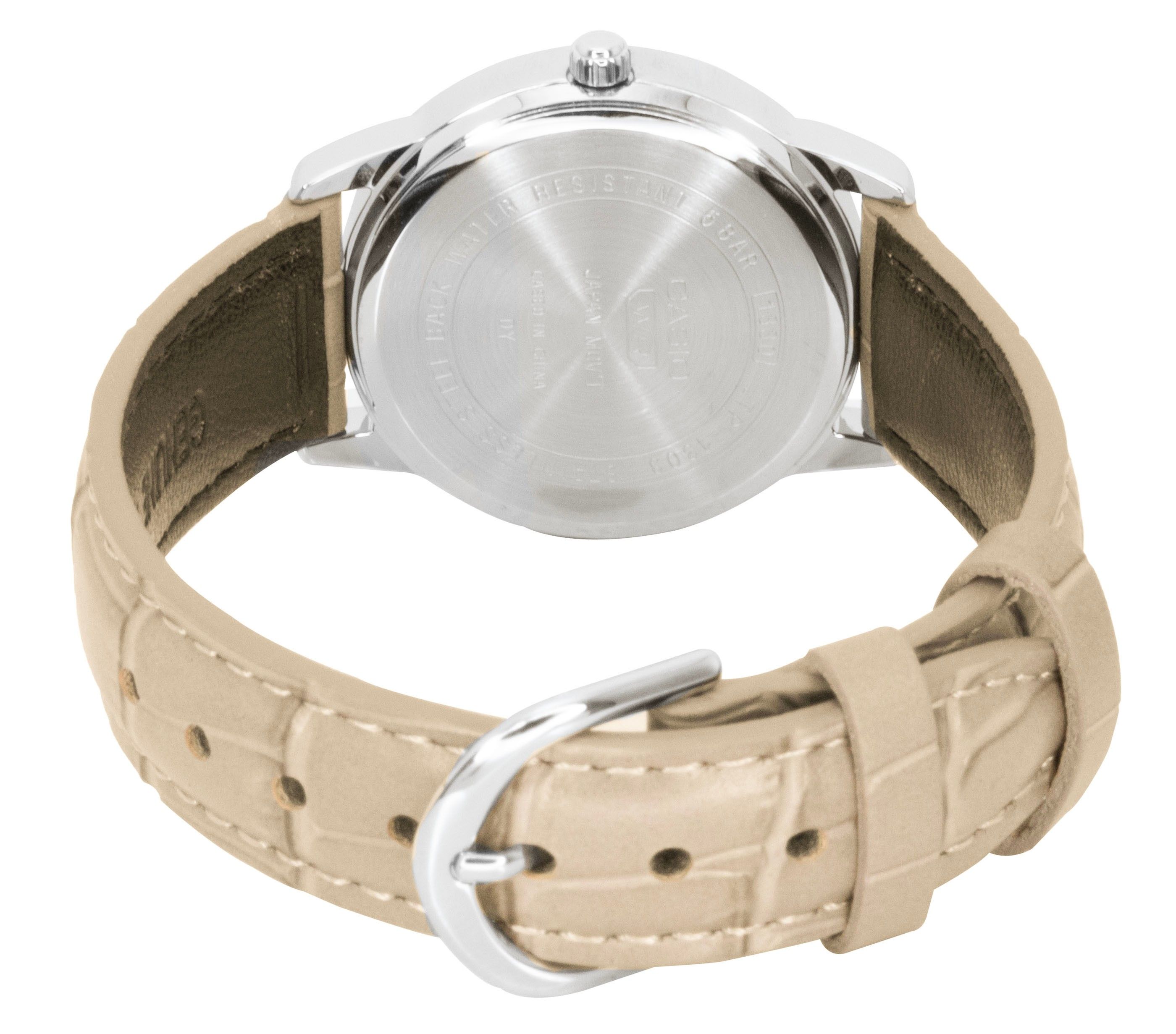 Casio Analog Leather Strap Gold Dial Quartz LTP-1303LL-7AV Women's Watch