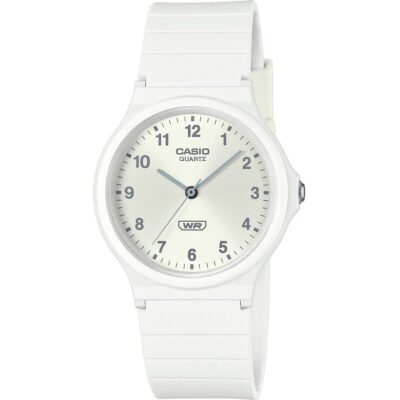 Casio POP Analog Bio Based Resin Strap Silver Dial Quartz MQ-24B-7B Unisex Watch
