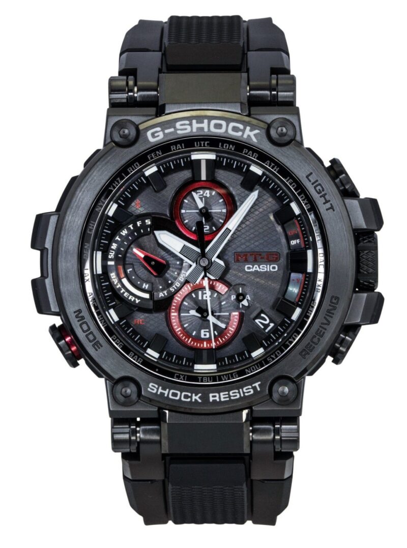 Casio G-Shock MT-G Analog Smartphone Link Resin Strap Black Dial Solar MTG-B1000B-1A 200M Men's Watch Casio G-Shock MT-G Analog Smartphone Link Resin Strap Black Dial Solar MTG-B1000B-1A 200M Men's Watch