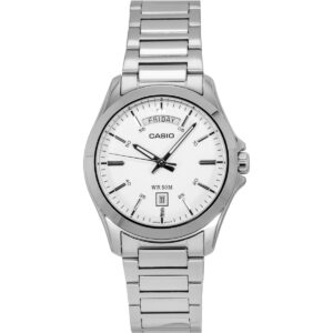 Casio Standard Analog Stainless Steel White Dial Quartz MTP-1370D-7A3V Men's Watch