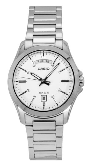 Casio Standard Analog Stainless Steel White Dial Quartz MTP-1370D-7A3V Men's Watch