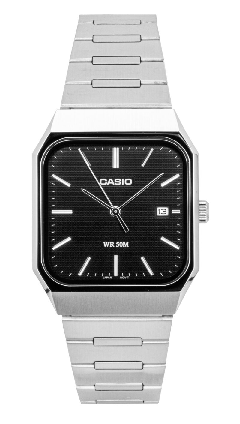 Casio Standard Analog Stainless Steel Black Dial Quartz MTP-B185D-1AV Men's Watch
