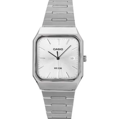 Casio Standard Analog Stainless Steel Silver Dial Quartz MTP-B185D-7AV Men's Watch