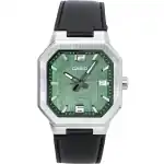 Casio Analog Leather Strap Green Dial Quartz MTP-B195L-3AV Men's Watch
