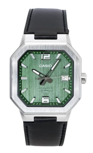 Casio Analog Leather Strap Green Dial Quartz MTP-B195L-3AV Men's Watch