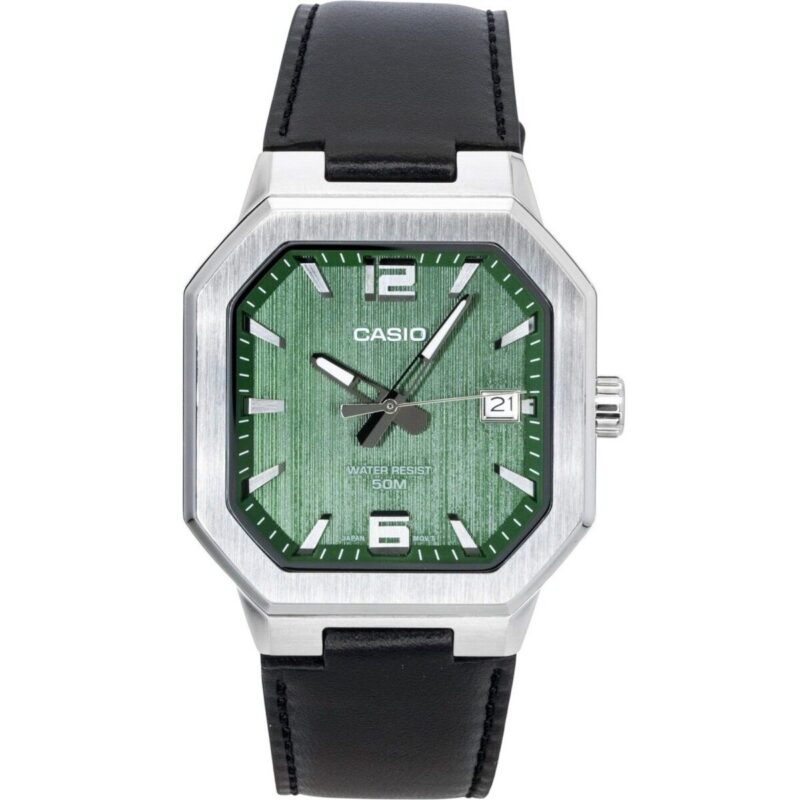Casio Analog Leather Strap Green Dial Quartz MTP-B195L-3AV Men's Watch Casio Analog Leather Strap Green Dial Quartz MTP-B195L-3AV Men's Watch