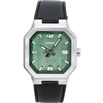 Casio Analog Leather Strap Green Dial Quartz MTP-B195L-3AV Men's Watch