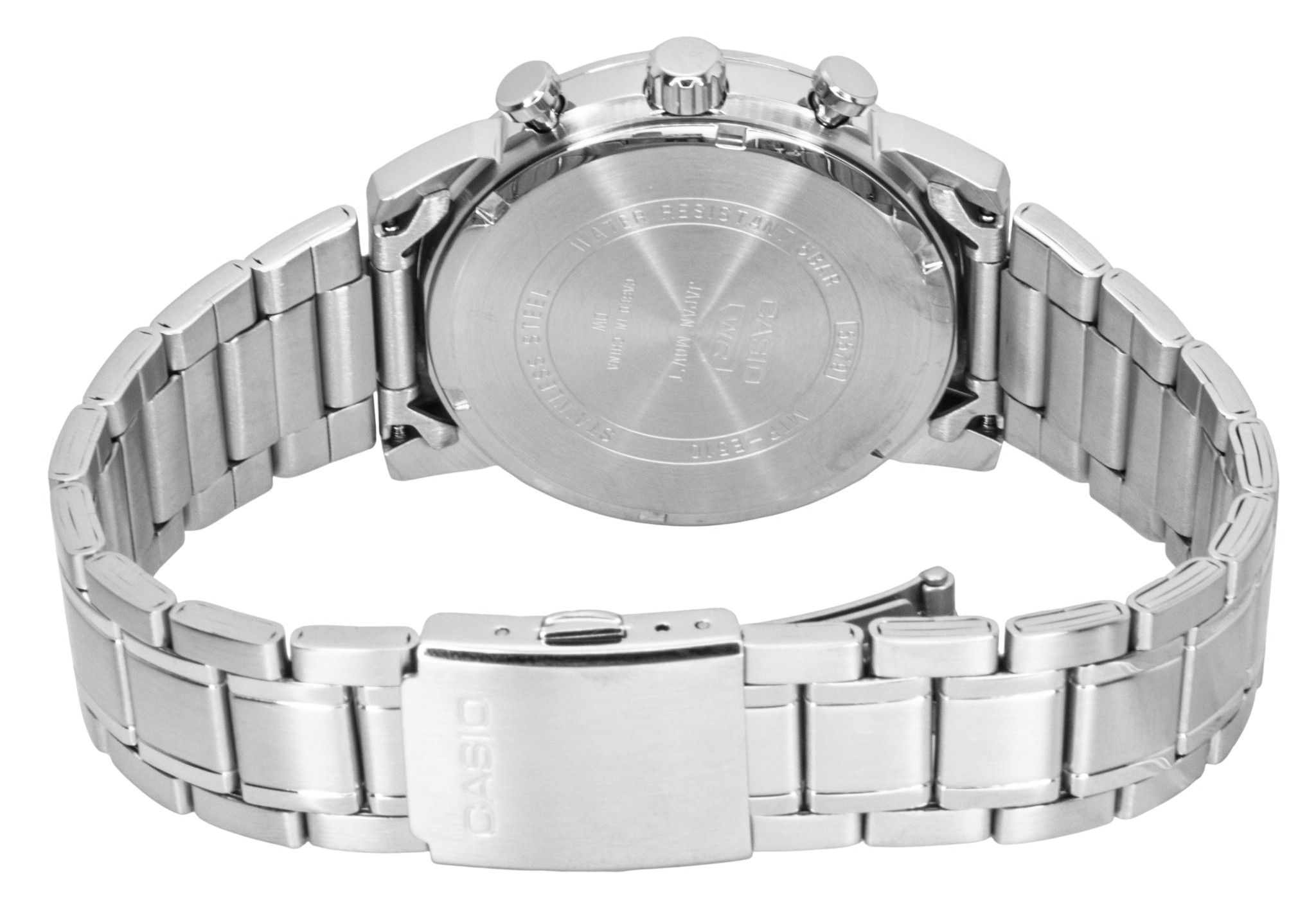 Casio Analog Chronograph Stainless Steel Blue Dial Quartz MTP-E510D-2A2V Men's Watch