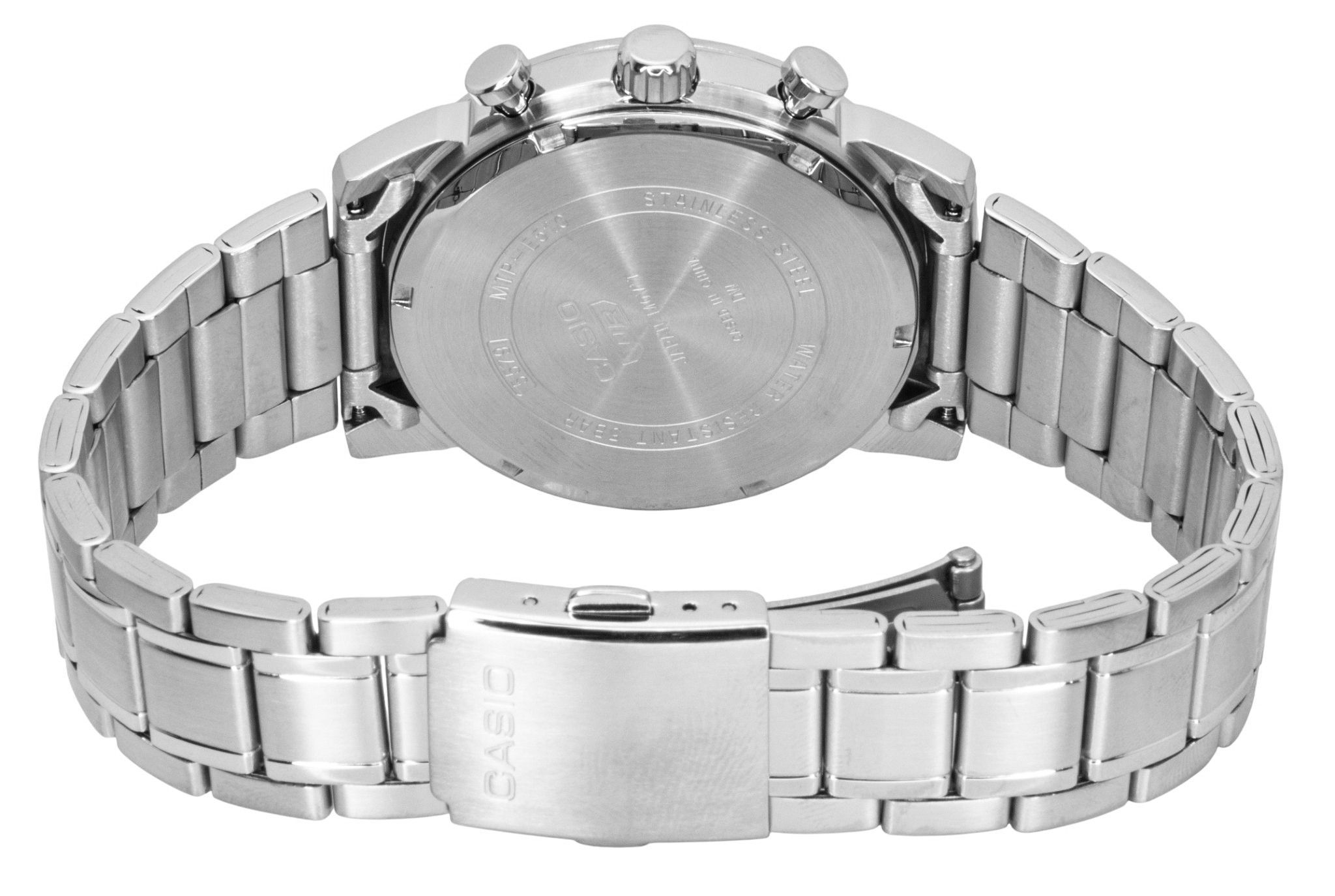 Casio Chronograph Analog Stainless Steel Green Dial Quartz MTP-E510D-3AV Men's Watch