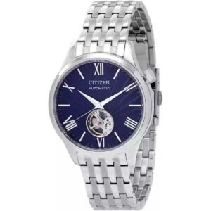 Citizen Stainless Steel Open Heart Blue Dial Automatic NH9130-84L Men's Watch