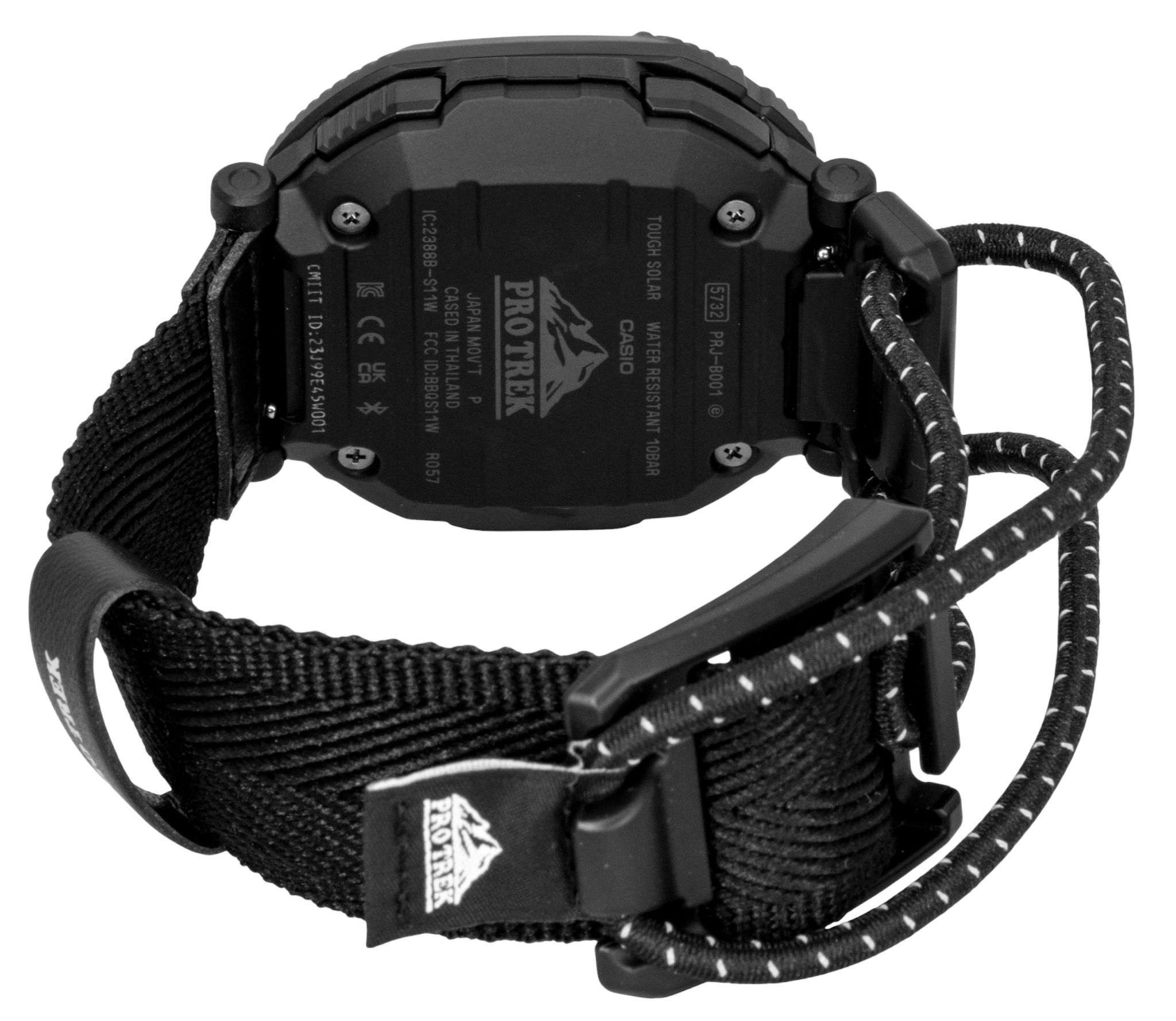 Casio Pro Trek Analog Digital Smartphone Link Fabric Strap Black Dial Solar PRJ-B001B-1 100M Men's Watch