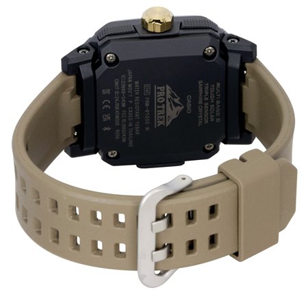 Casio Pro Trek Analog Digital Smartphone Link Brown Rubber Strap Black Dial Solar PRW-B1000-5 100M Men's Watch