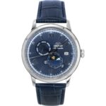 Orient Classic Sun and Moon Leather Strap Navy Blue Dial Automatic RA-AK0806L Men's Watch