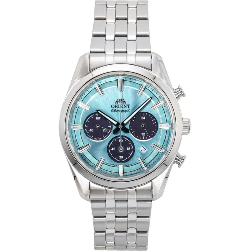 Orient Contemporary Chronograph Stainless Steel Sky Blue Dial Quartz RA-TX0304L Men's Watch Orient Contemporary Chronograph Stainless Steel Sky Blue Dial Quartz RA-TX0304L Men's Watch