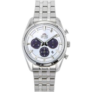 Orient Contemporary Chronograph Stainless Steel White Dial Quartz RA-TX0305S Men's Watch