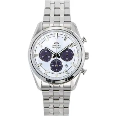 Orient Contemporary Chronograph Stainless Steel White Dial Quartz RA-TX0305S Men's Watch