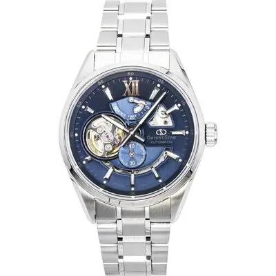 Orient Star Keshiki Limited Edition Stainless Steel Open Heart Blue Grey Dial Automatic RE-AV0132L 100M Men's Watch