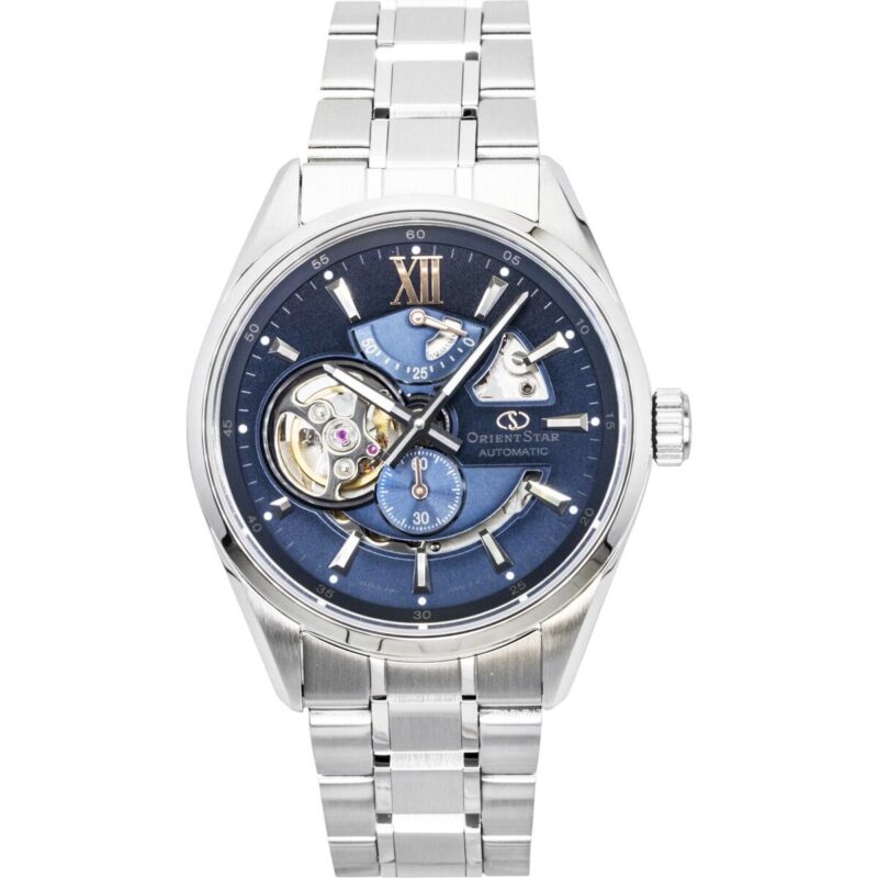 Orient Star Keshiki Limited Edition Stainless Steel Open Heart Blue Grey Dial Automatic RE-AV0132L 100M Men's Watch