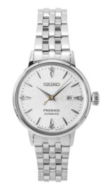 Seiko Presage Cocktail Diamond Accents Stainless Steel Silver Dial Automatic SRE017J1 Women's Watch