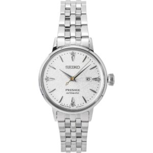 Seiko Presage Cocktail Diamond Accents Stainless Steel Silver Dial Automatic SRE017J1 Women's Watch