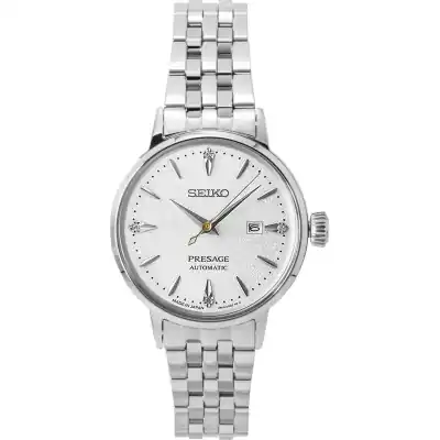Seiko Presage Cocktail Diamond Accents Stainless Steel Silver Dial Automatic SRE017J1 Women's Watch