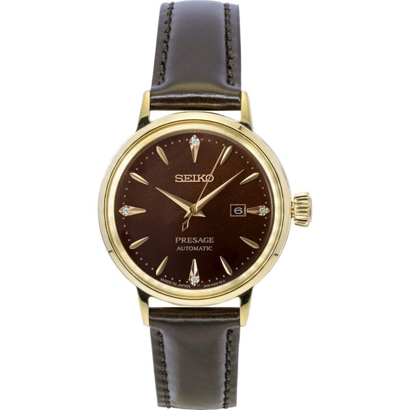 Seiko Presage Cocktail Diamond Accents Leather Strap Automatic SRE020J1 Women's Watch Seiko Presage Cocktail Diamond Accents Leather Strap Automatic SRE020J1 Women's Watch