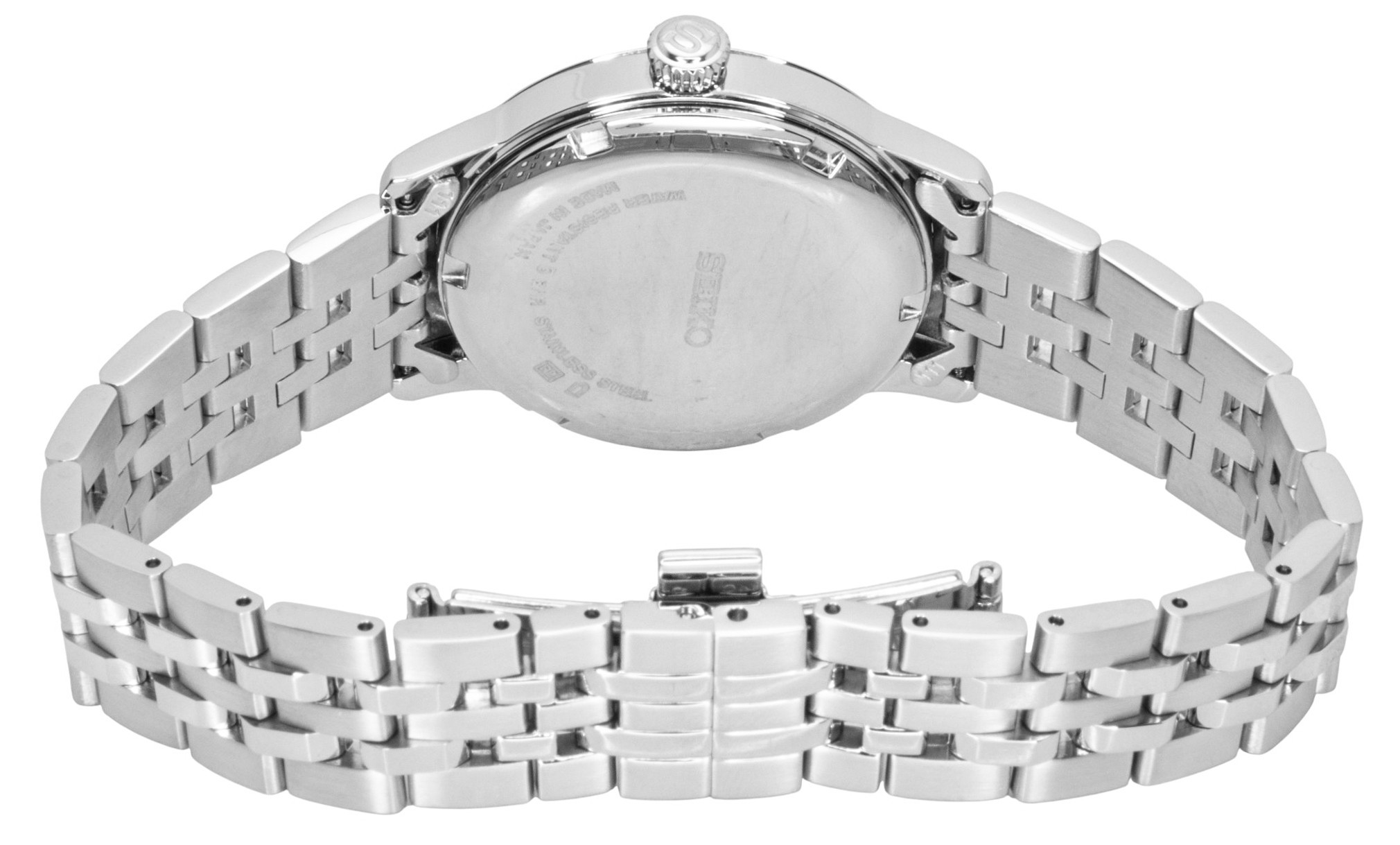 Seiko Presage Cocktail Diamond Accents Stainless Steel Light Blue Dial Automatic SRPL61J1 Women's Watch