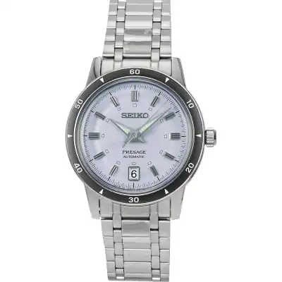Seiko Presage Style 60's Stainless Steel Light Violet Dial Automatic SRPL73J1 Men's Watch