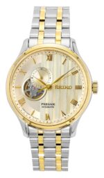 Seiko Presage Japanese Garden Two Tone Stainless Steel Gold Dial Automatic SSA464J1 Men's Watch