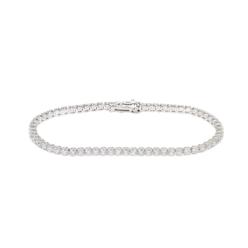 Recarlo Anniversary Love 2.35ct Heart-Cut Diamond Tennis Bracelet in 18kt White Gold | 17cm Women’s Luxury Italian Fine Jewellery (T01SE730_235-17)