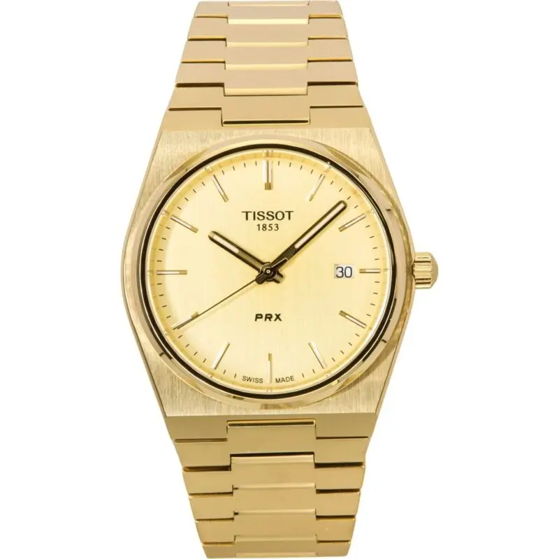 Tissot PRX Gold Tone Stainless Steel Champagne Dial Quartz T137.410.33.021.00 100M Men's Watch