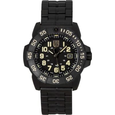 Luminox Navy Seal 3500 Military Stainless Steel Black Dial Quartz Diver's Xs.3510 200m Men's Watch