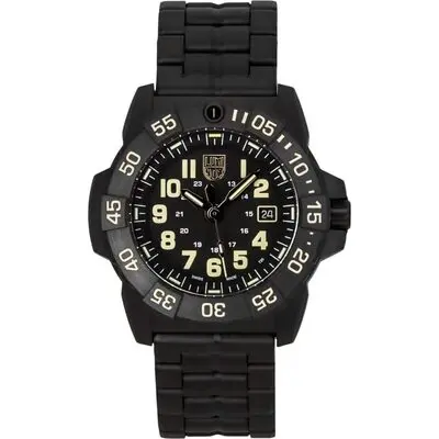Luminox Navy Seal 3500 Military Stainless Steel Black Dial Quartz Diver's Xs.3510 200m Men's Watch