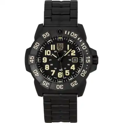 Luminox Navy Seal 3500 Military Stainless Steel Black Dial Quartz Diver's Xs.3510 200m Men's Watch