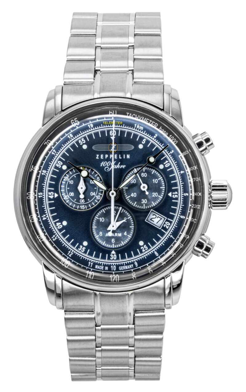 Zeppelin 100 Jahre Chronograph Stainless Steel Blue Dial Quartz 7680MB3 Men's Watch