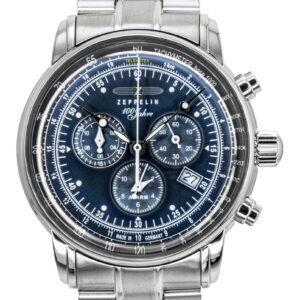 Zeppelin 100 Jahre Chronograph Stainless Steel Blue Dial Quartz 7680MB3 Men's Watch